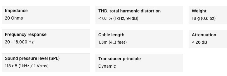 Sennheiser IE 40 PRO specifications