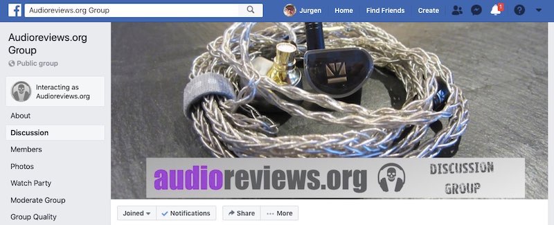 Audioreviews Facebook discussion group