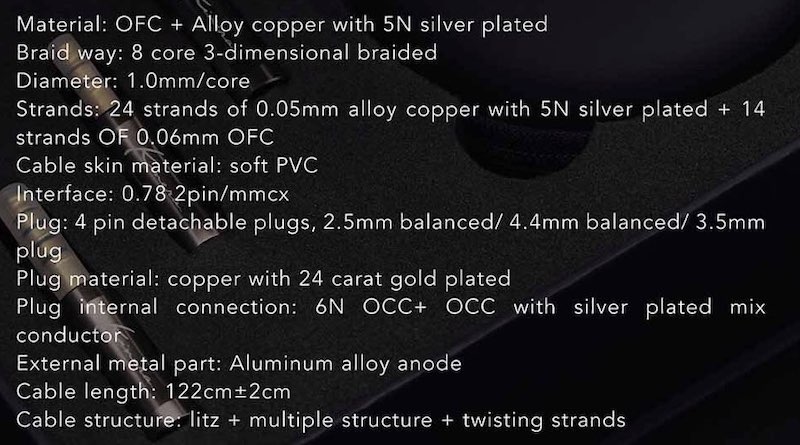 Kinera Leyding .78mm 2 pin Cable Review - Better Living Through Science 2 Kinera Leyding 5N OFC Alloy Copper 8 Core Silver-plated Hybrid Cable
