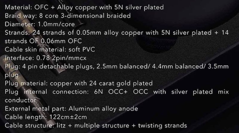 Kinera Leyding 5N OFC Alloy Copper 8 Core Silver-plated Hybrid Cable